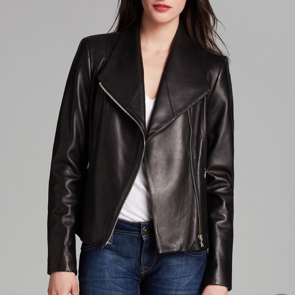 Calvin Klein Zip Leather Jacket Size S